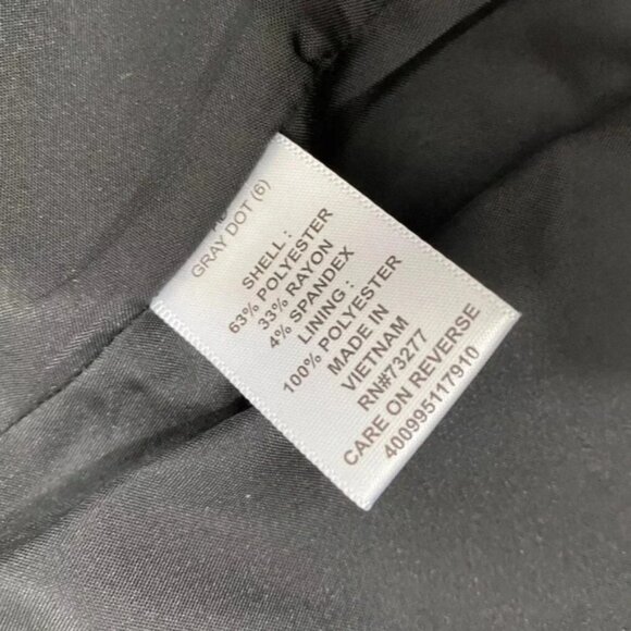 Elle Gray Polka Dots Stretch blazer suit single button front Size 6 - Picture 7 of 7